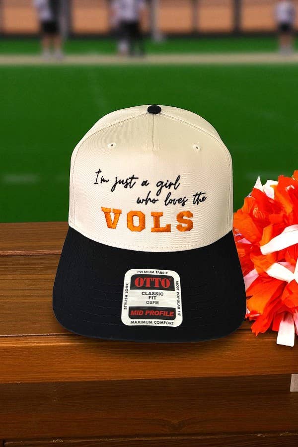 Vols I’m Just a Girl Natural/Black Embroidered Hat