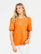 Tina Top | Footballs Orange + White