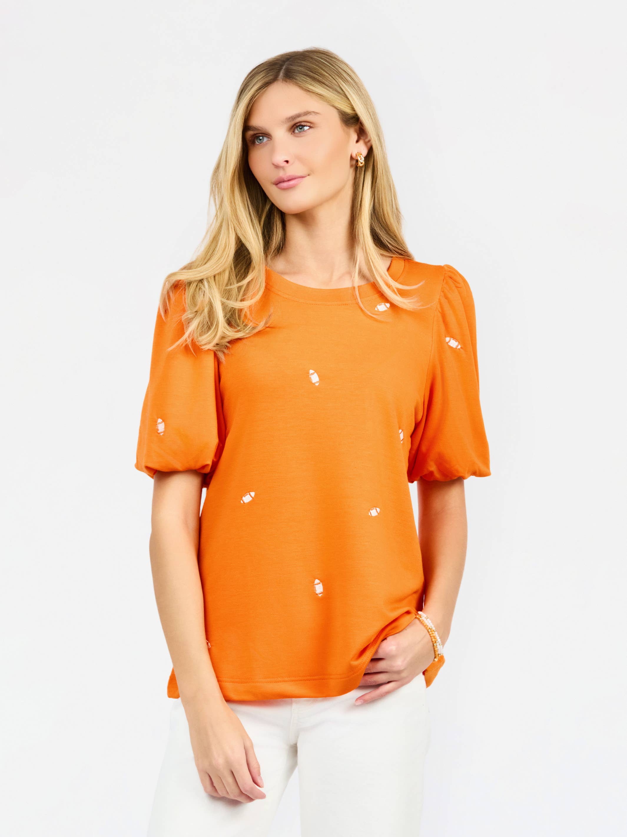 Tina Top | Footballs Orange + White
