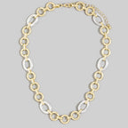 Two Tone Circle Link Chain Necklace: GS