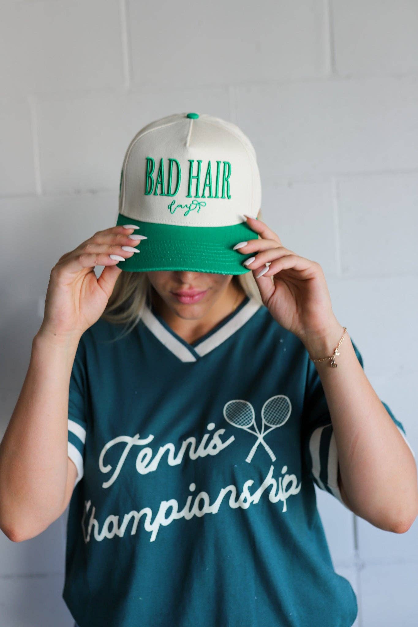 Bad Hair Day Trucker Hat: CREAM CORDUROY