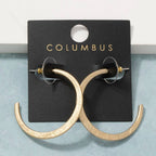 Bushed Texture Gold Hoop Earrings: GOLD