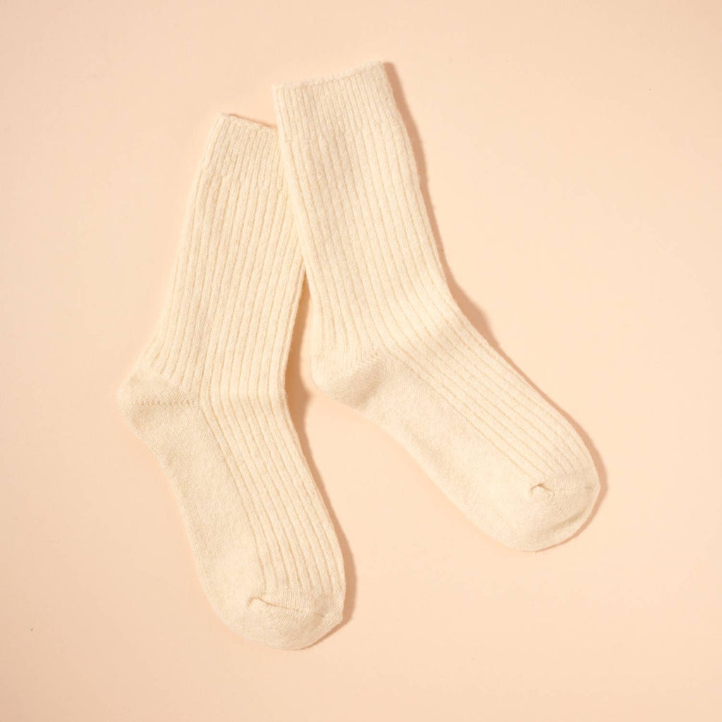 Ribbed Knit Crew Socks