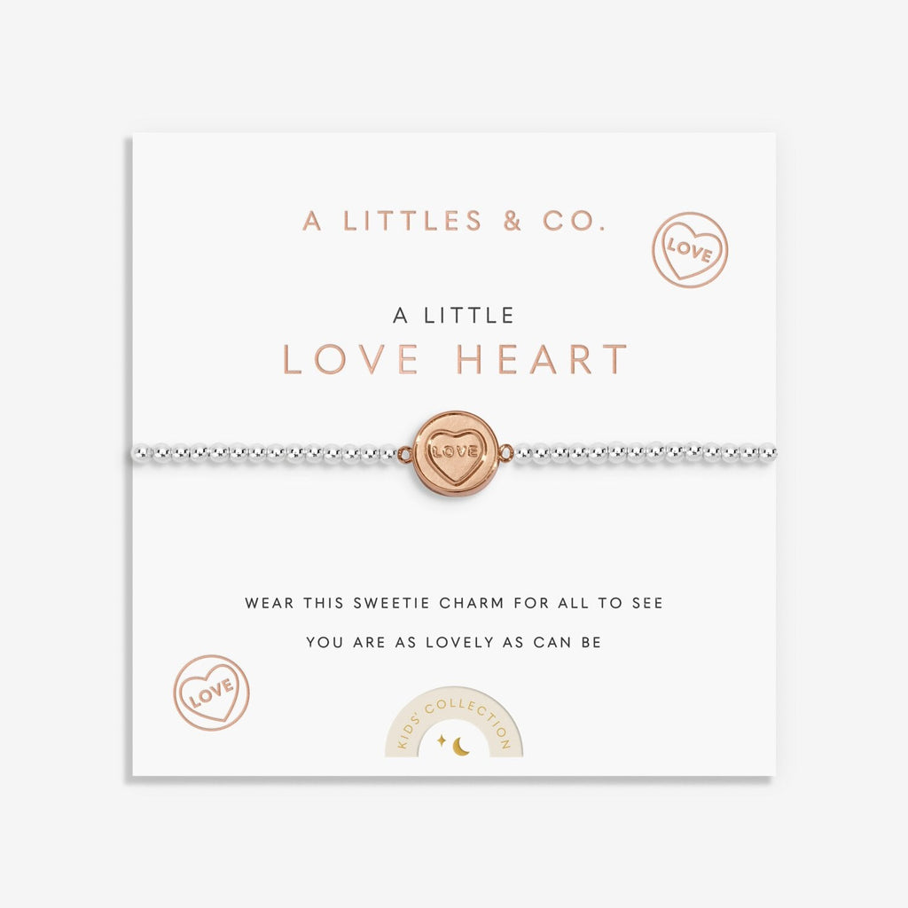 KIDS' A LITTLE LOVE HEART SILVE & ROSE GOLD BRACELET