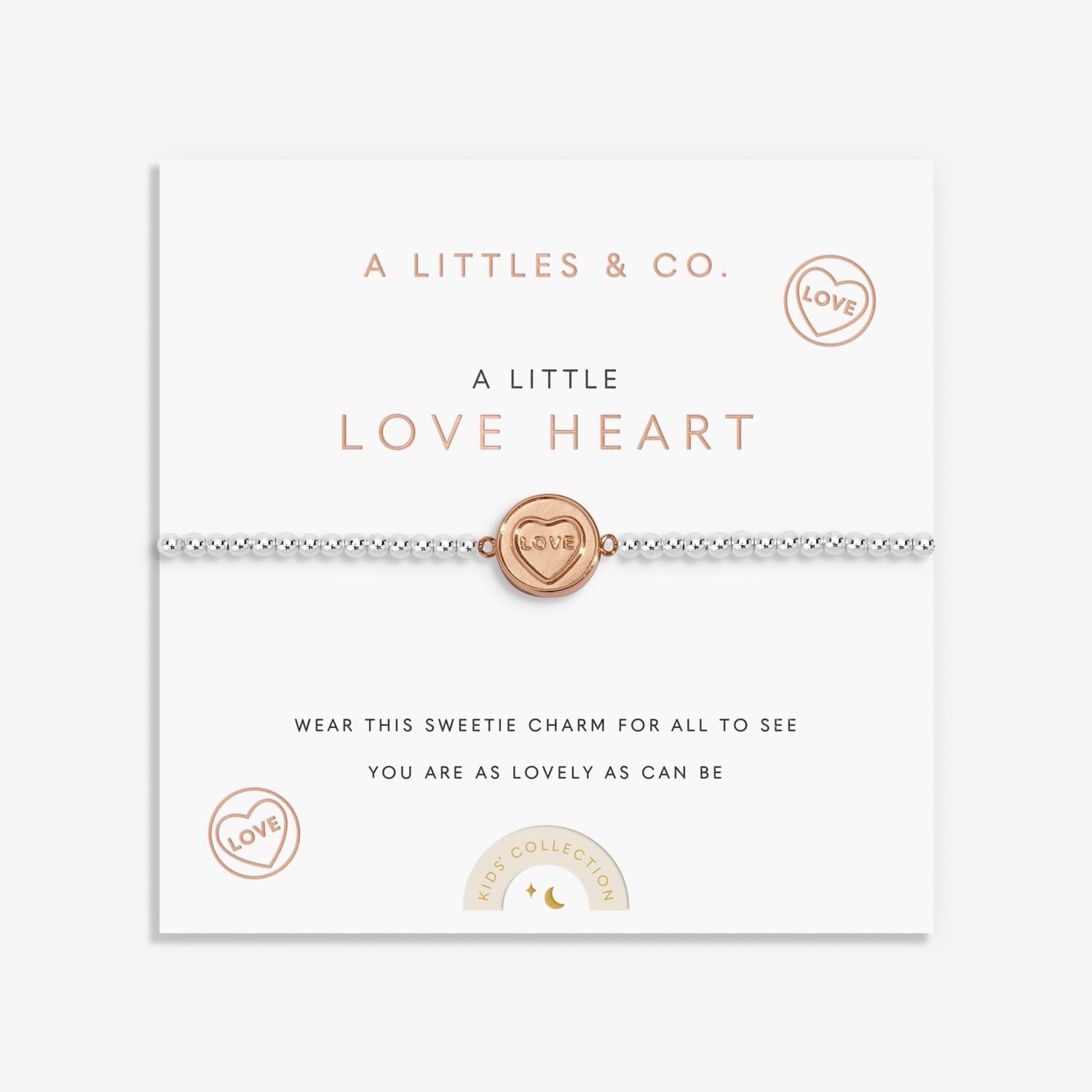 KIDS' A LITTLE LOVE HEART SILVE & ROSE GOLD BRACELET