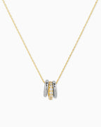 CZ Rondelle Charm Pendant Necklace: Yellow Gold