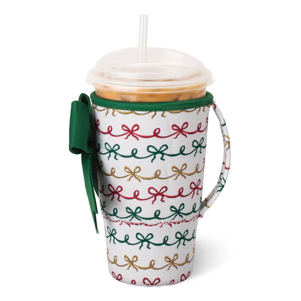 Christmas Bows Iced Cup Coolie (Large)