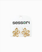 Stainless Line Flower Earrings