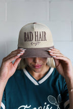 Bad Hair Day Trucker Hat: CREAM CORDUROY