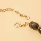 Chunk Marble Resin And Metallic Beads Necklace: RS