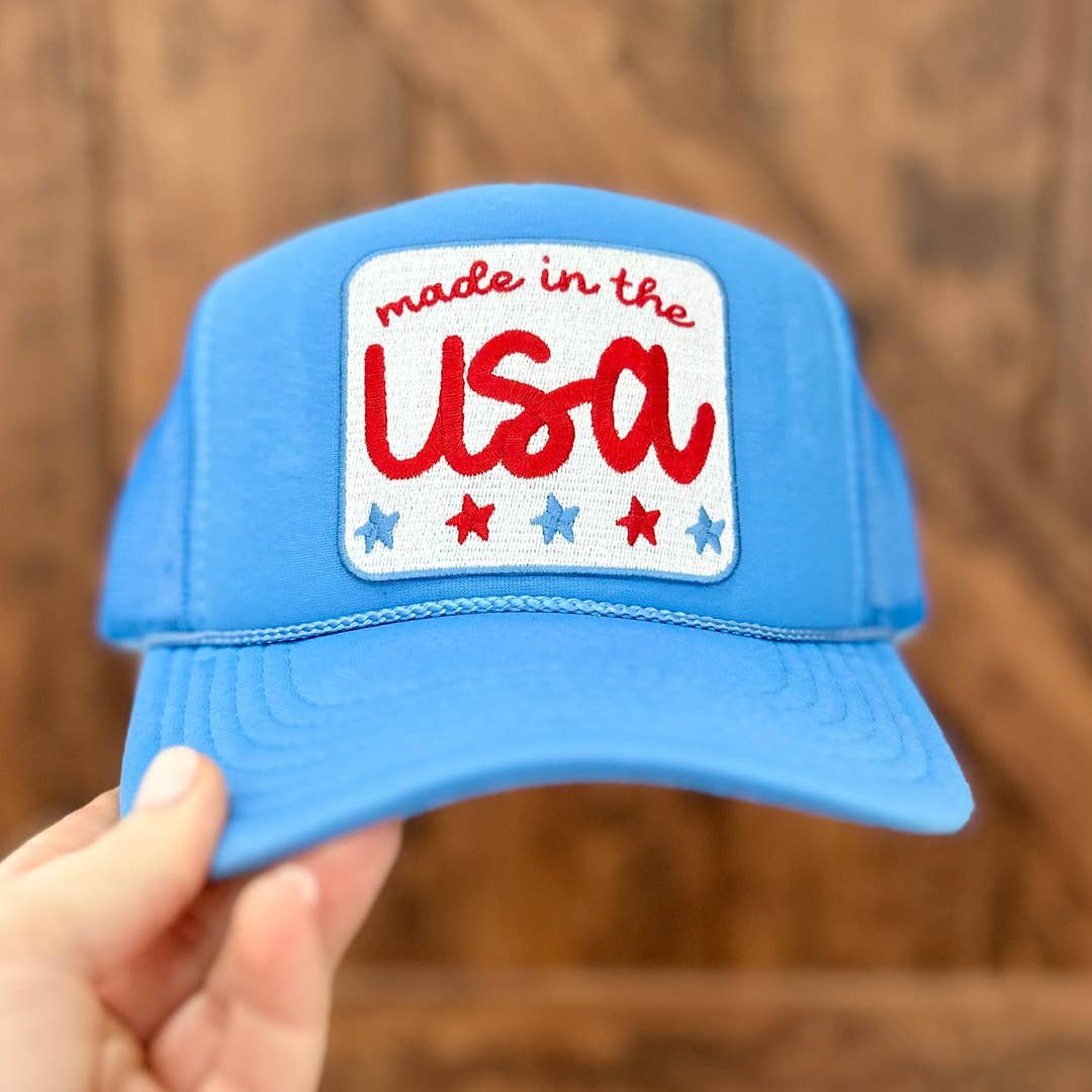 Made in the USA Patch Blue Trucker Hat