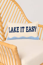 "LAKE IT EASY" PILLOW,WHITE