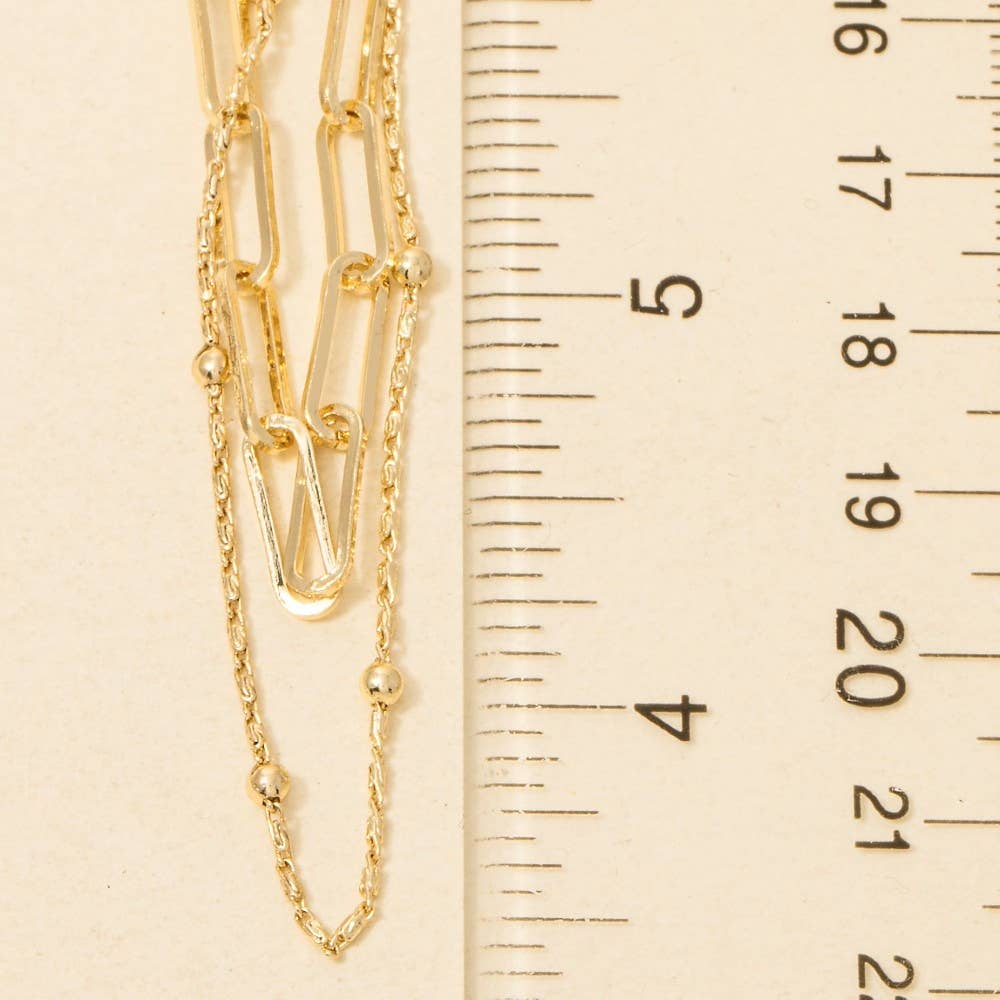 Gold Dainty Mixed Layered Classic Chain Necklace