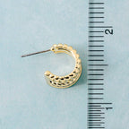 Gold Wide Layered Mini Hoop Earrings