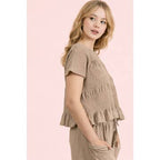 Mocha Smocked Top