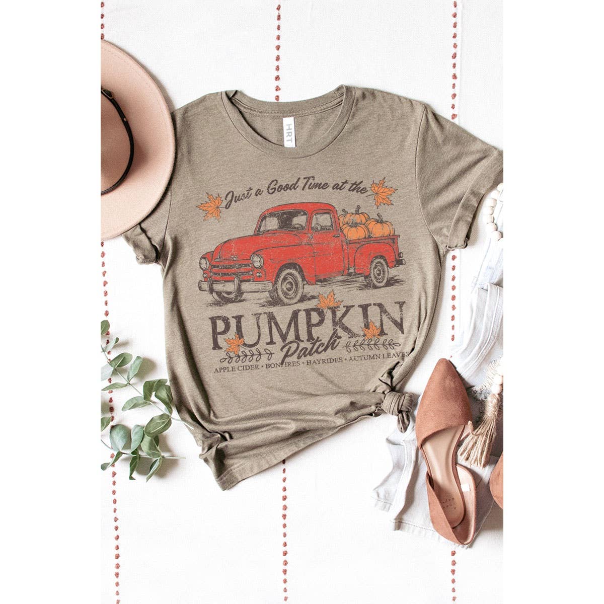 TAUPE PUMPKIN PATCH WASHED GRAPHIC TEE