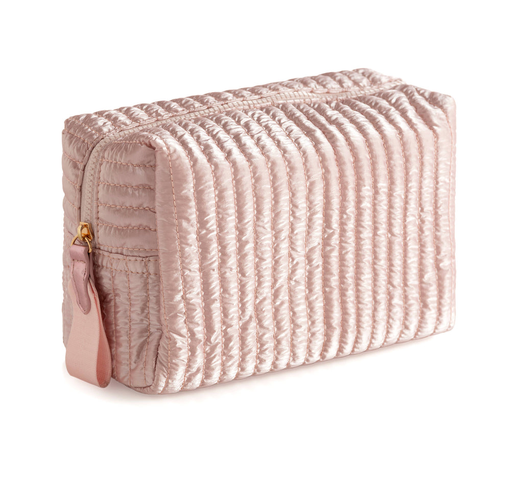 LOGAN LARGE BOXY COSMETIC POUCH: GOLD