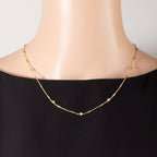 Cz Station Bar Chain Necklace: GDCRY