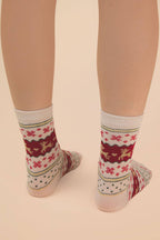 Christmas Graphic Crew Socks: Red