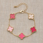 Colorful Shell Charm Bracelet with Gold Detailing: White Gold / One / 5SB21068