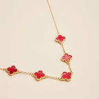 Gold Chain Necklace with Shell Inlay Charms: Black / One / 4SN11001