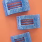 Blue Lagoon Small Flat Rectangle Hair Clip