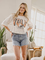 Tennessee Vols Helmet Fade Off White Cropped Tee