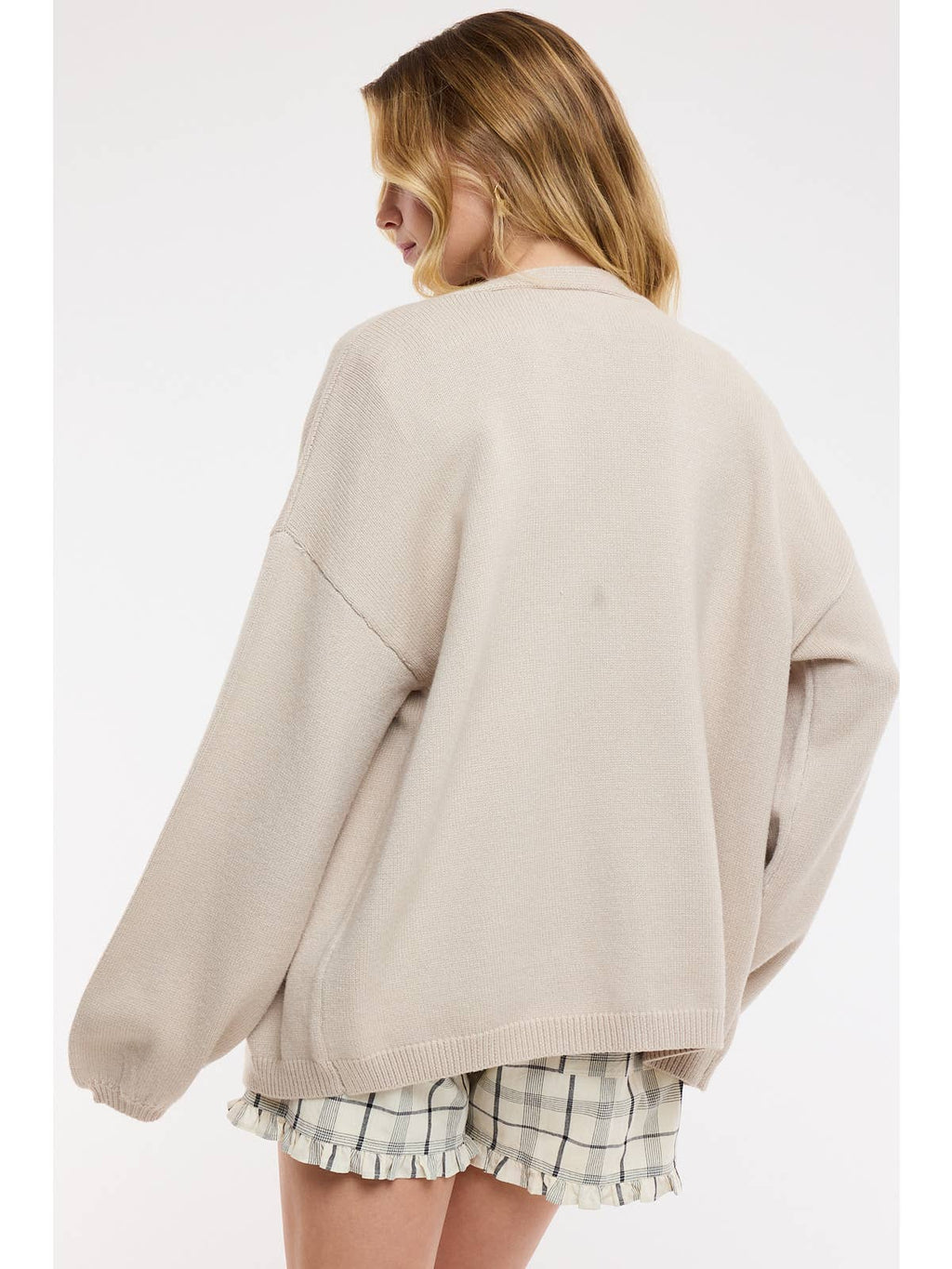 Drop Shoulder Sweater Cardigan