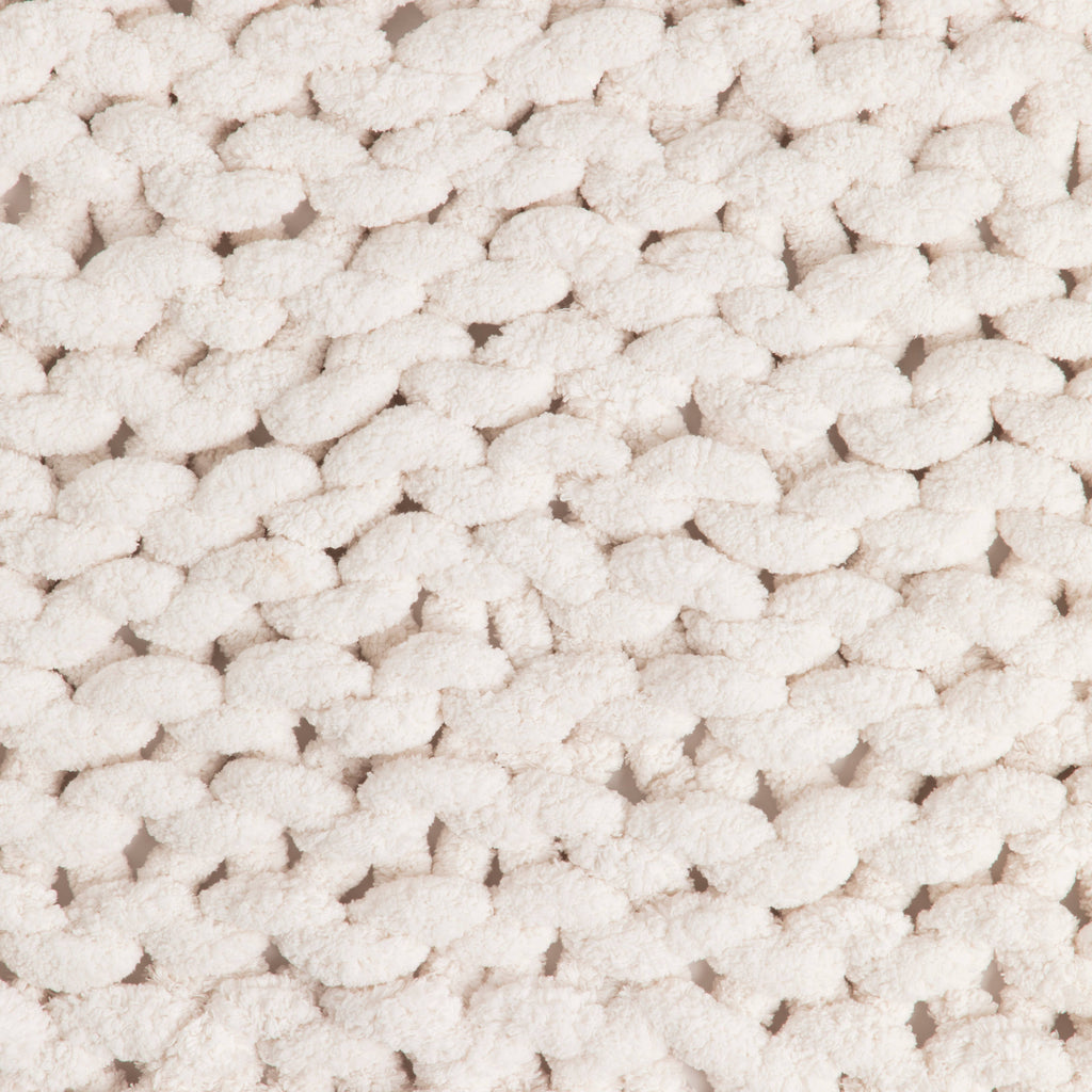 Chunky Knit Throw Blanket - Cream