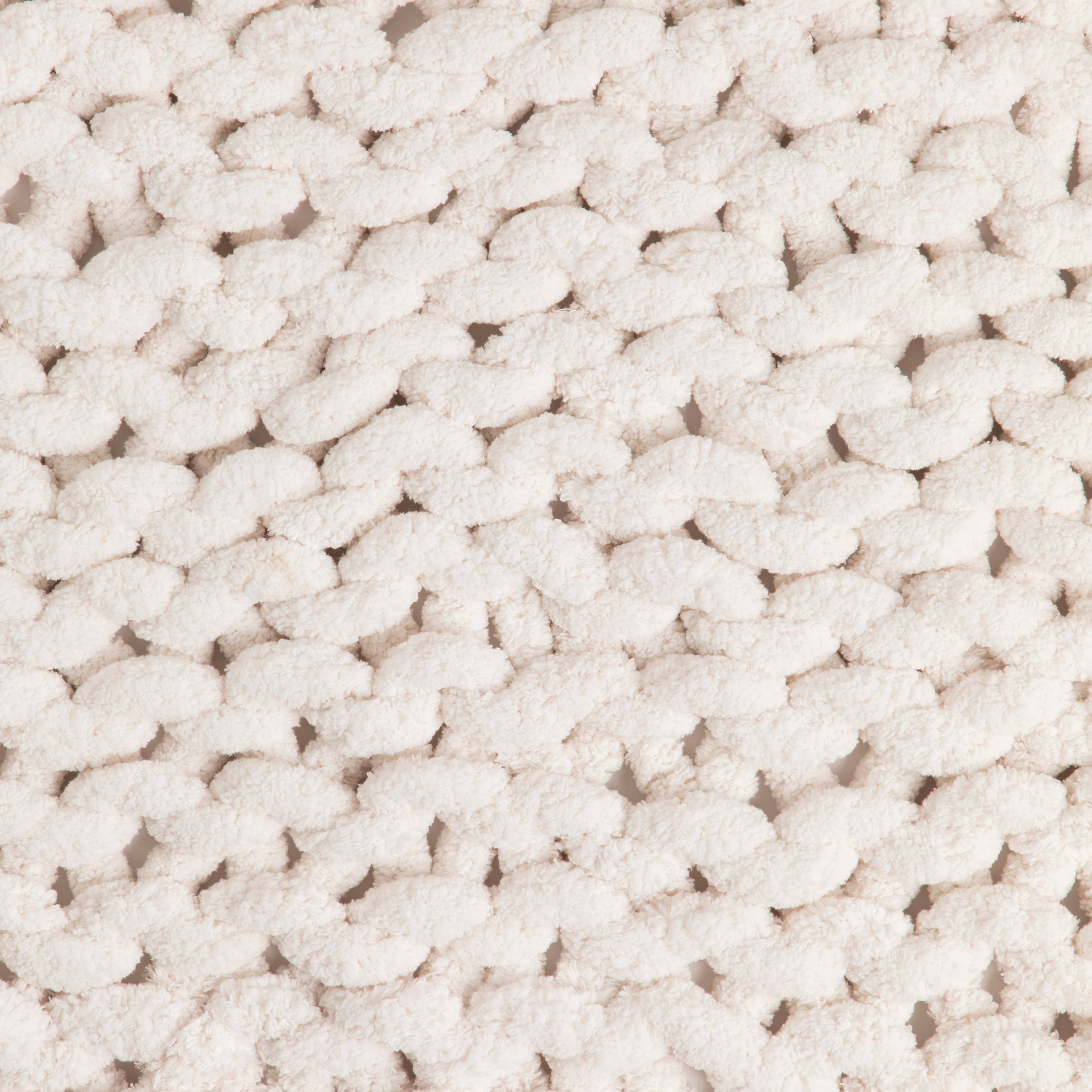 Chunky Knit Throw Blanket - Cream