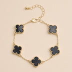 Colorful Shell Charm Bracelet with Gold Detailing: Black / One / 5SB21068