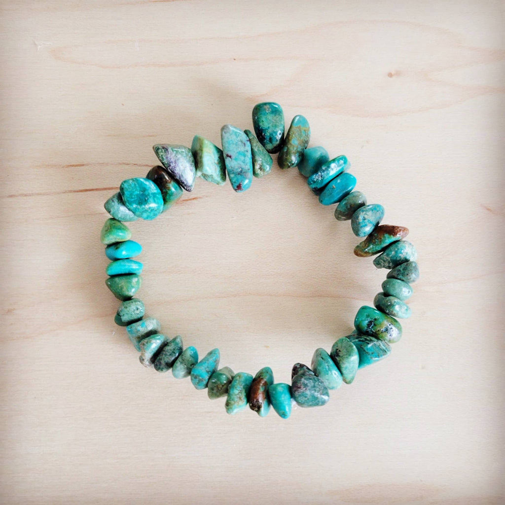 Chunky Genuine Natural Turquoise Beaded Bracelet 802b