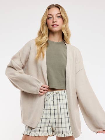 Drop Shoulder Sweater Cardigan