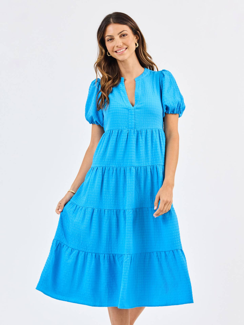 Kinsley Seersucker Dress | Blue