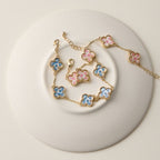 Colorful Shell Charm Bracelet with Gold Detailing: Pink / One / 5SB21068