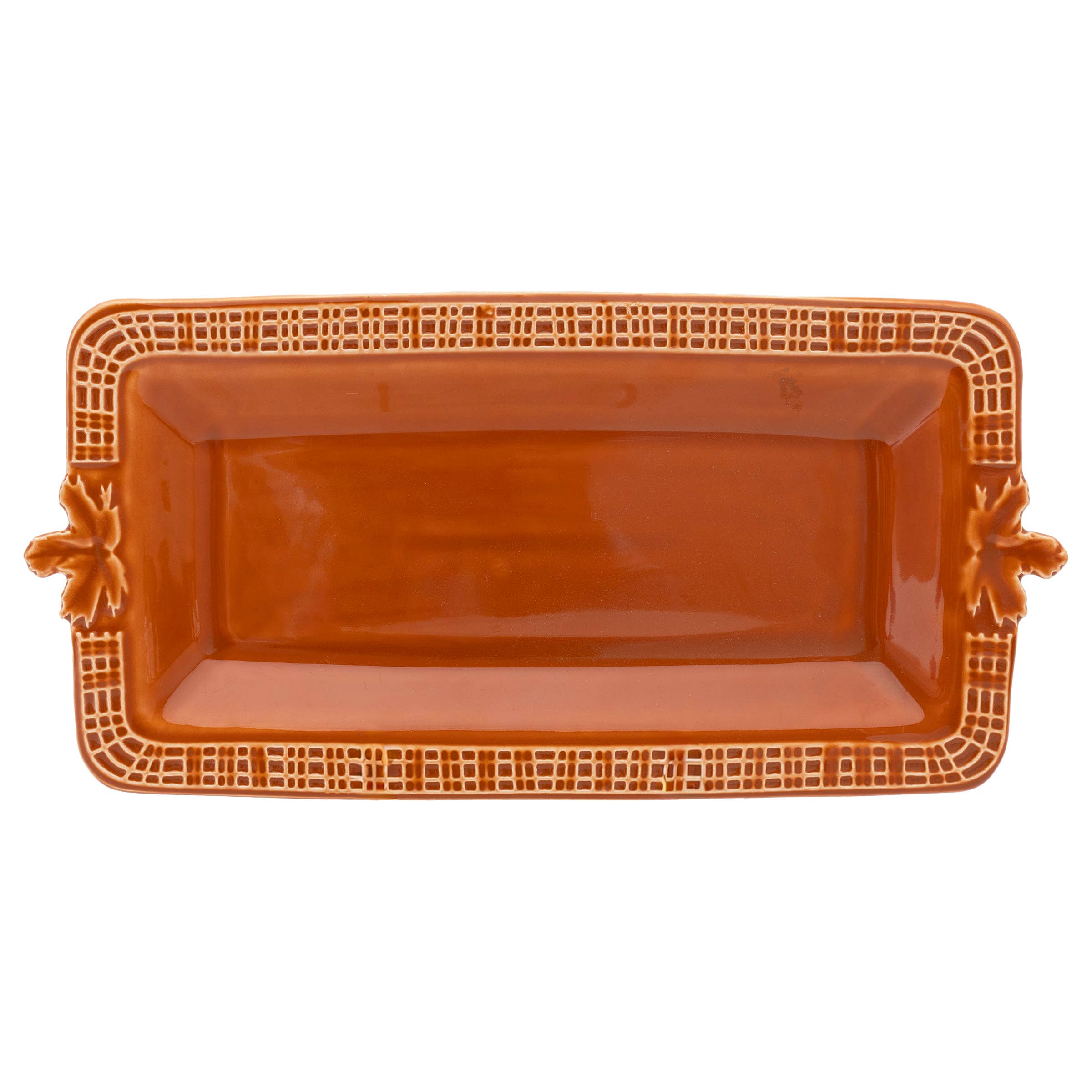 Spicy Orange Left Embossed Dolomite RectangleTray Autumn