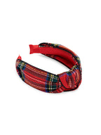 TARTAN KNOTTED HEADBAND: RED