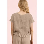 Mocha Smocked Top