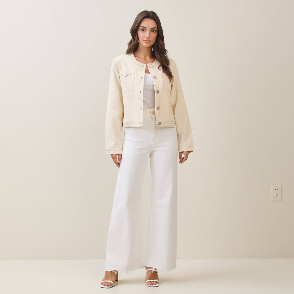 Cotton twill jacket: CREAM