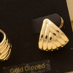 Gold Dipped Wide Weave Hinge Hoop Earrings: GOLD