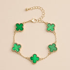 Colorful Shell Charm Bracelet with Gold Detailing: Pink / One / 5SB21068