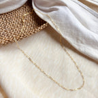 THIN PAPERCLIP NECKLACE  | dainty 14k gold filled necklace