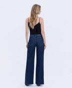 UPLIFTED JEWEL OLIVIA SUPER HIGH RISE FULL LENGTH DARK WASH WIDE JEANS