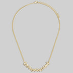 Glass Bead Woven Center Station Chain Necklace: G