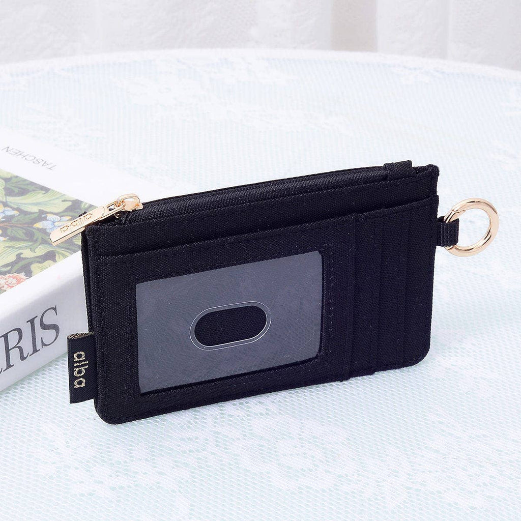 Black Alyssa Cardholder/Wallet With Keyring