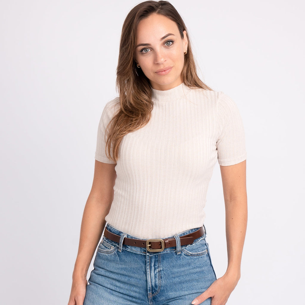 Taupe Chelsy | Vintage Skinny Leather Belt
