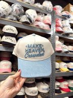 Make Heaven Crowded - Vintage Trucker Hat: Denim