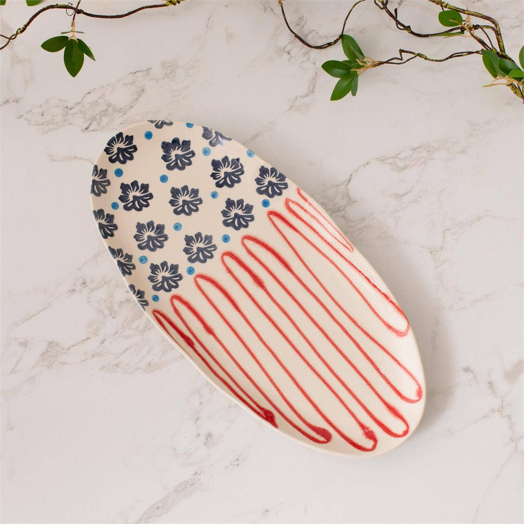 Americana Folk Art Platter | Patriotic, USA