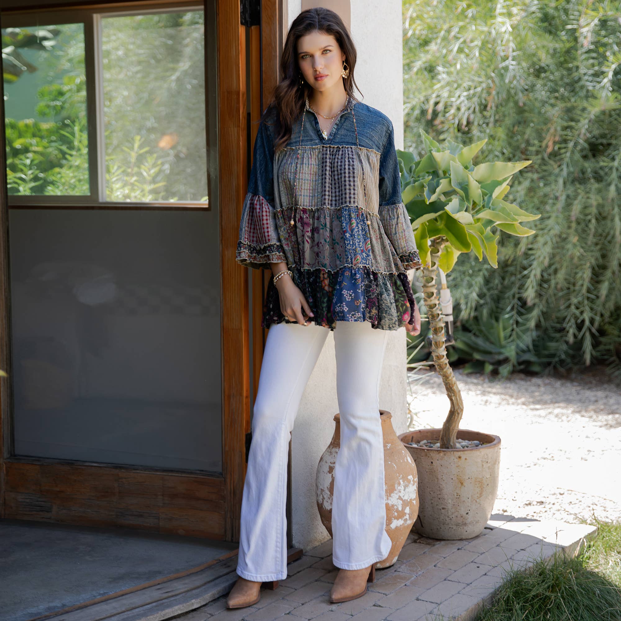 GRAVEL Artistic Fusion: Overdyed Jhabla Top With Emb