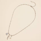 Gold Dipped Charming "Love" Pendant Necklace with Heart and Pearl Accents: Gold / One / 4DN18070
